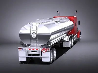 Peterbilt 389 Sleeper Cab Tanker 2017 VRAY 3D model