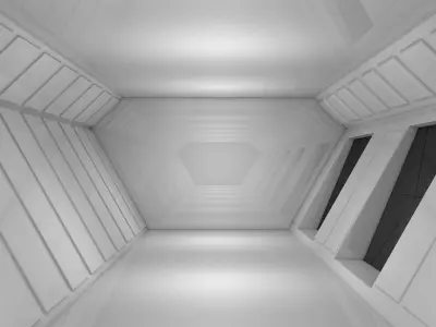 Sci Fi Tunnel Low-poly 3D model 13