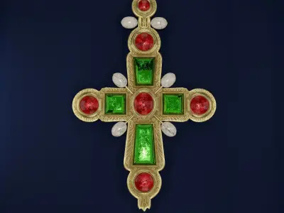 King Tamar Gold Cross  Low-poly 3D model