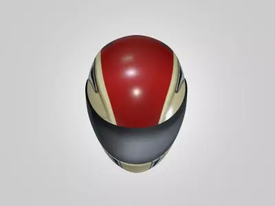 Full-Face Racing Helmet - Low-Poly 3D Model Free low-poly 3D model