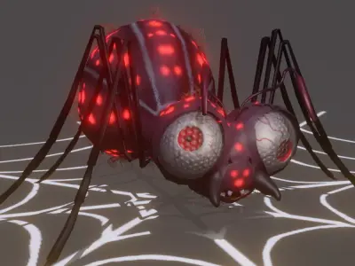 spider Low-poly 3D model 2