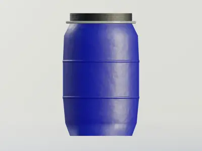 Plastic Open Head Drum 120L Low-poly 3D model