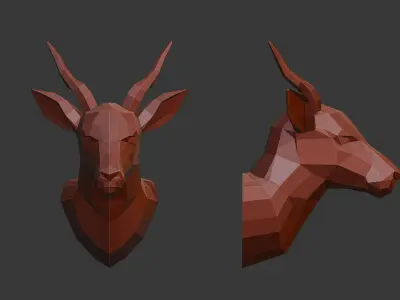 ENTELOPE HEAD LOWPOLY ORIGAMI DECORATION Low-poly 3D model