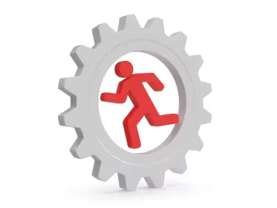 Gear and Man Low-poly 3D model