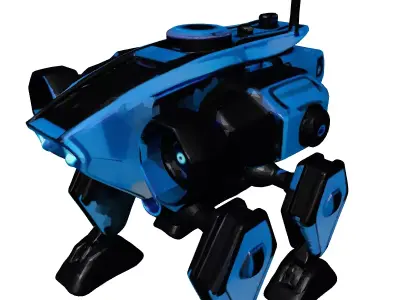Futuristic Quadruped Combat Mech 3D model