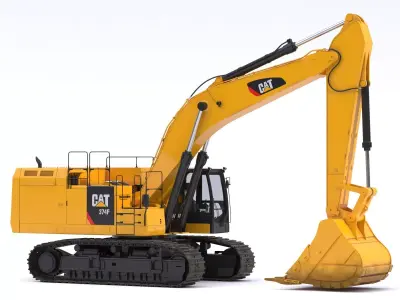 CAT Large Excavator 374F L Hydraulic Dirty 3D model