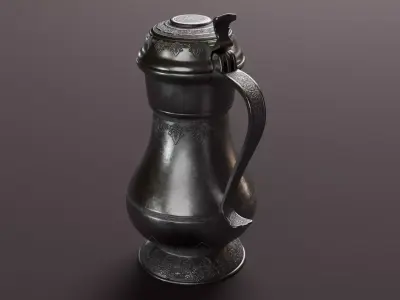 silver flagon 3D model