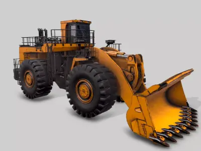 Old Industrial Vehicle Loader Low-poly 3D model