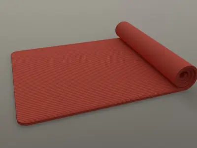 PBR Yoga Mat - Orange Low-poly 3D model