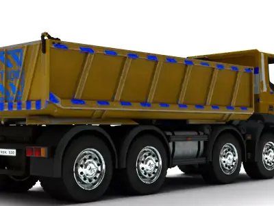 Yellow Rigged Dump Truck 3D model