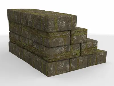 set architecture stairs 02  3D model