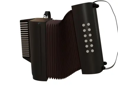 Accordion rigged Low-poly 3D model