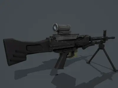 HeclerKoch 121 MG5 pack Low-poly 3D model