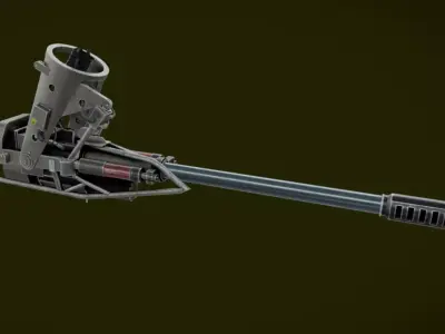 Helicopter Gun Low-poly 3D model