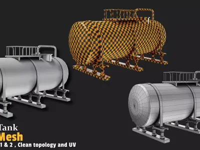 6 Fuel Tank Base Mesh Low-poly 3D model