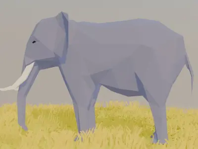 Elephant Low-Poly Free 3D model