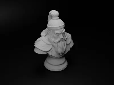 Mongol Shaman Warrior Bust Chess 3D print model get
