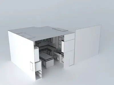 Old style Kitchen Free 3D model