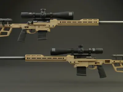 Rifle DELTA 5 PRO Low-poly 3D model
