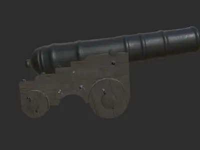 Pirate Cannon Low-poly 3D model buy