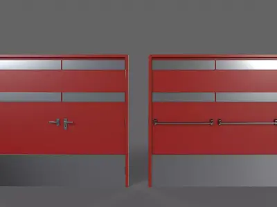 PBR Industrial Door B2 Low-poly 3D model