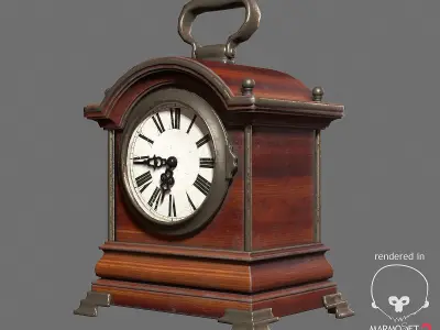 Antique clock Low-poly 3D model