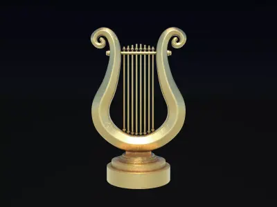 Golden lyre  3D model