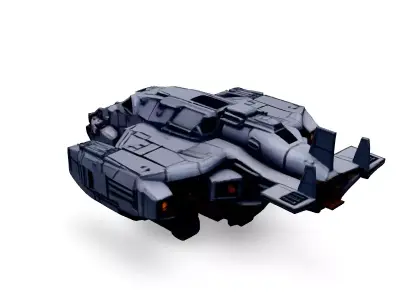 Scifi Dropship VTOL Gunship Low-poly 3D model