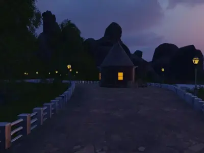 Lantern-lit Island Village 3D model