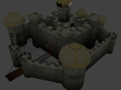 Low poly Medieval Castle Low-poly 3D model purchase