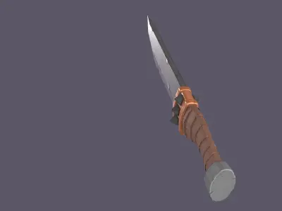 Stylized knife Low-poly 3D model order