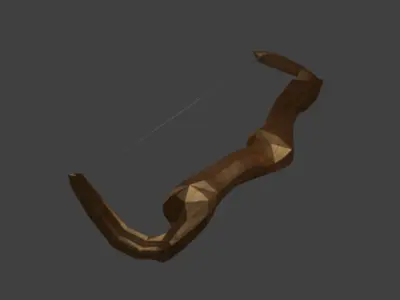 Wooden Bow  Free low-poly 3D model