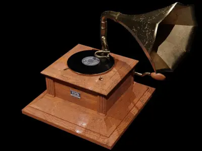 Victrola Vintage Phonograph Detailed 3D Model 3D model