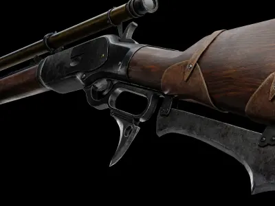 Winchester Wingfield 1873 rifle Low-poly 3D model