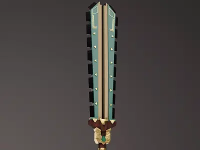 Aztec Macuahuitl Mallet Weapon Semi Realistic PBR Game Ready Low-poly 3D model