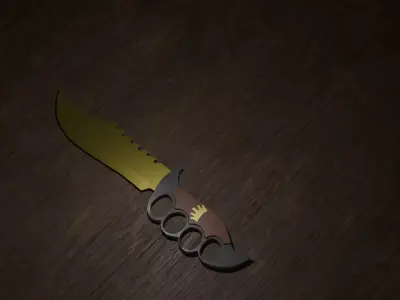 Brass Knuckle Knife Free low-poly 3D model