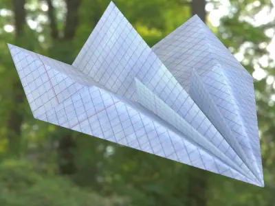 Paper airplane Low-poly 3D model purchase