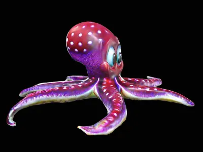 Cartoon Octopus 3D model buy