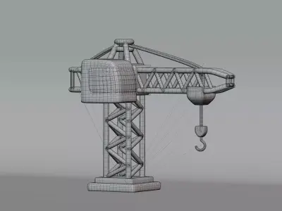 Lifting Crane Low-poly 3D model