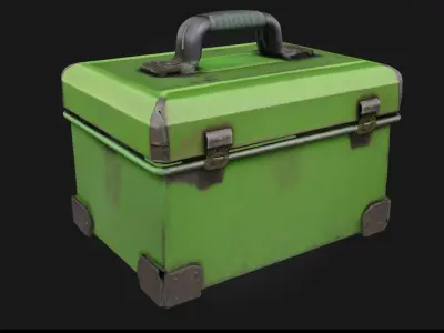 Green Metal Case  Rugged Utility Storage for Tactical  3D model