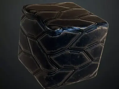 Scratched Blue Sci-Fi Armor Metal Plate PBR Seamless Texture
