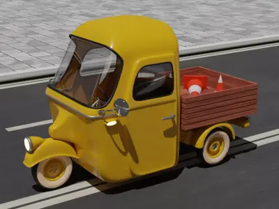 Cartoon Car Low-poly 3D model