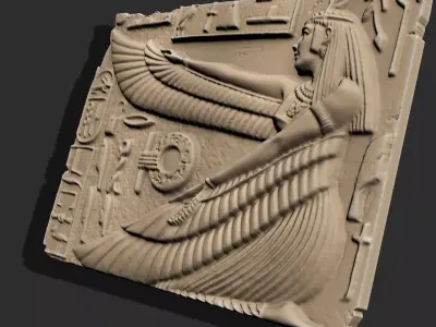 COPY OF THE ORIGINAL ARTIFACT PART OF A WALL ISIS WING 3D print model