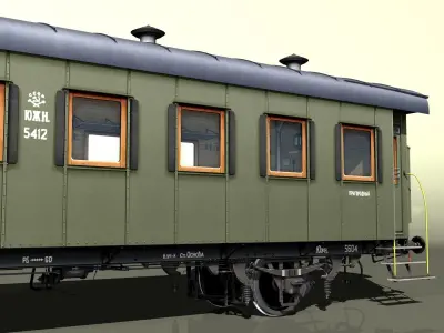 passenger two-axles wagon 3D model