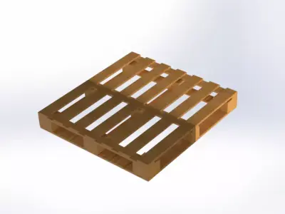 3D CAD Model of a Standard 1200x1000 mm Pallet 3D model