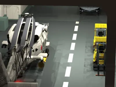 JMSDF Supply ship Mashu Hanger Set 3D model