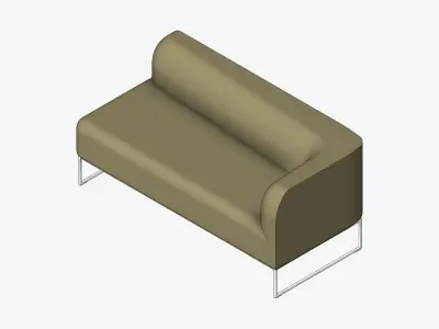Furniture - Sofa - Contemporary - Line - Corner - Left Low-poly 3D model