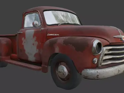 Vintage Rusty Pickup Truck 3D Model 3D model 21