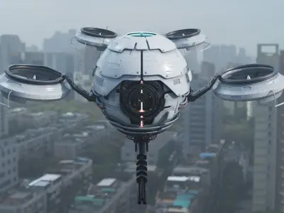 Quadro Drone Sci Fi PBR Textures High-poly 3D model 3D model