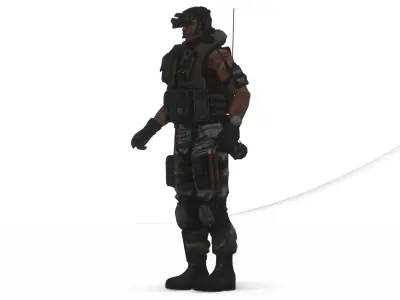 Elite Modern Soldier 3D Model  Rigged and Game Ready Low-poly 3D model
